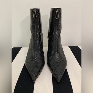 Faux Croc Kitten Heel Bootie